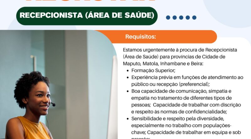 Vagas para Recepcionista