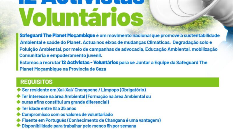 Vagas – 12 Activistas Voluntários