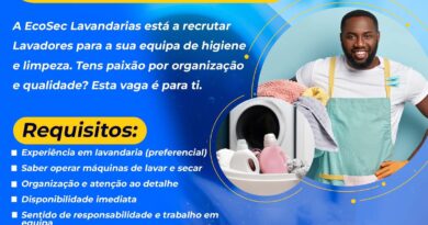 Vaga para Lavador e Costureiro